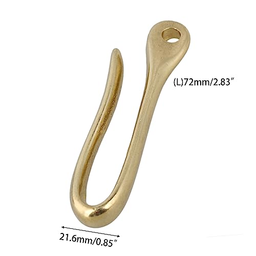 Solid Brass U Hook Key Chain Belt Wallet Clip Holder (72mm L )