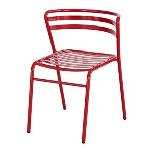 safco products cogo steel indoor/outdoor chairs, set of 2, red, 18.5"w x 22"d x 28.75"h