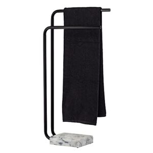 kela free standing towel rack for bathroom varda collection, black/white