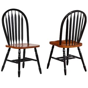 sunset trading arrowback dining chair, 38", antique black/cherry