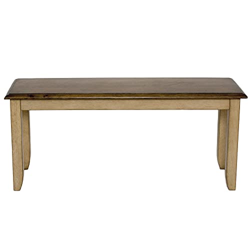 Sunset Trading Brook Bench with Pecan Seat, Wheat