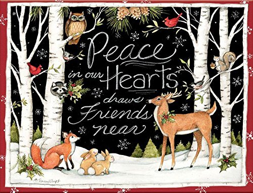 LANG "Peace in Our Hearts" Christmas Cards by Susan Winget, 18 Cards with 19 Envelopes and Beautiful Winter Artwork, Perfect for Sending Warm Wishes, 5.375" x 6.875" (1004777)