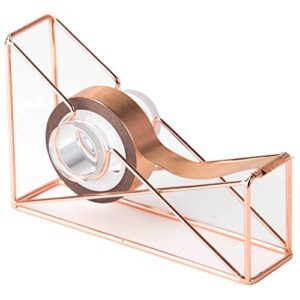 U Brands Desktop Tape Dispenser, Wire Metal, Copper/Rose Gold - 858U06-48