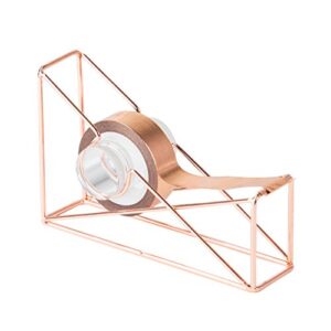 U Brands Desktop Tape Dispenser, Wire Metal, Copper/Rose Gold - 858U06-48