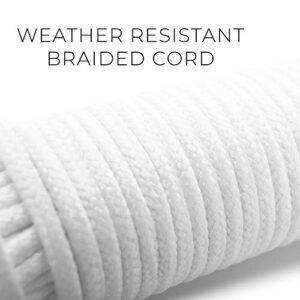 Smart Design All Purpose Weather Resistant Clothesline - Flexible Braided Cord - for Hanging, Drying, Clothing, & Linens - Home Organization (1 Line x 50 Feet) [White]