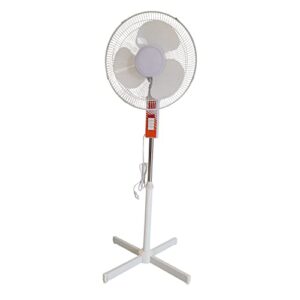 white 16" high velocity fan 3-speed oscillating standing floor adjustable height - new modern design