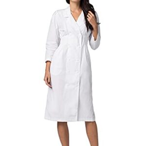 Adar Universal Scrub Dress for Women - Fitted Midriff Dress - 2810 - White - 14