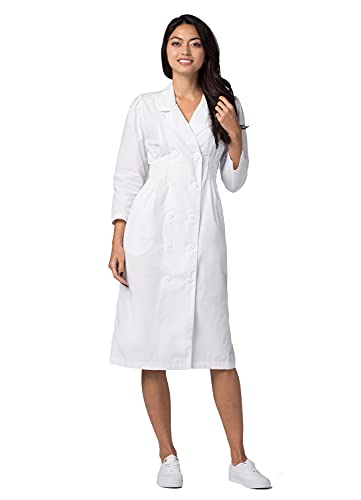 Adar Universal Scrub Dress for Women - Fitted Midriff Dress - 2810 - White - 14