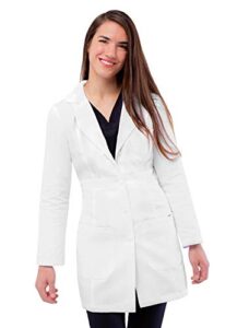 adar universal lab coats for women - belted 33" lab coat - 2817 - white - m