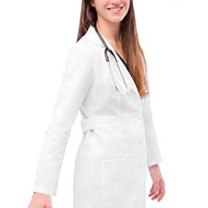 Adar Universal Lab Coats for Women - Belted 33" Lab Coat - 2817 - White - M