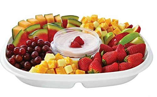 Rubbermaid Party Platter, 4-Piece Value Pack, Clear/Red