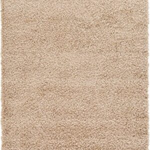 Unique Loom Solid Shag Collection Area Rug (4' 1" x 6' 1" Rectangle, Taupe)