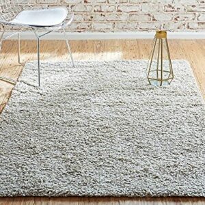 Unique Loom Solid Shag Collection Area Rug (4' 1" x 6' 1" Rectangle, Taupe)