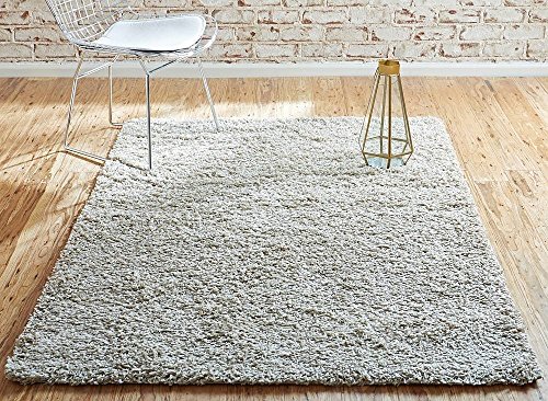 Unique Loom Solid Shag Collection Area Rug (4' 1" x 6' 1" Rectangle, Taupe)