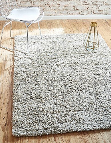 Unique Loom Solid Shag Collection Area Rug (4' 1" x 6' 1" Rectangle, Taupe)