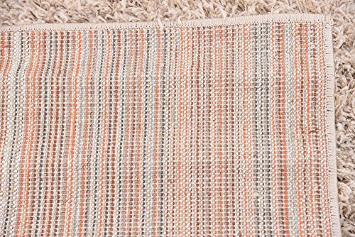 Unique Loom Solid Shag Collection Area Rug (4' 1" x 6' 1" Rectangle, Taupe)