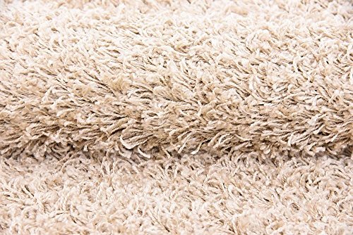 Unique Loom Solid Shag Collection Area Rug (4' 1" x 6' 1" Rectangle, Taupe)