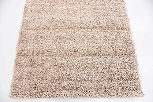 Unique Loom Solid Shag Collection Area Rug (4' 1" x 6' 1" Rectangle, Taupe)