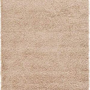 Unique Loom Solid Shag Collection Area Rug (4' 1" x 6' 1" Rectangle, Taupe)