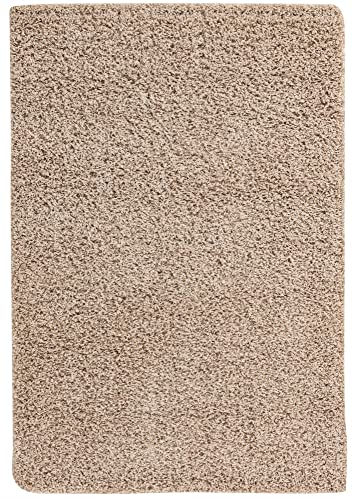 Unique Loom Solid Shag Collection Area Rug (4' 1" x 6' 1" Rectangle, Taupe)