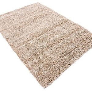 Unique Loom Solid Shag Collection Area Rug (4' 1" x 6' 1" Rectangle, Taupe)