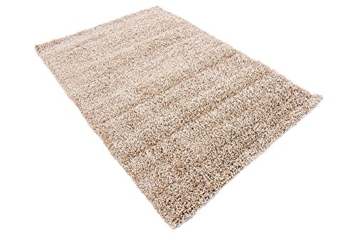 Unique Loom Solid Shag Collection Area Rug (4' 1" x 6' 1" Rectangle, Taupe)