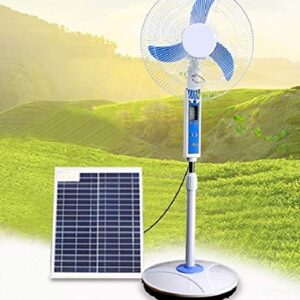 Cowin Solar Fan System - Solar Energy Fan (16’’ Blade), LED Light, 15W Solar Panel, USB Port, Comes with Outlet Converter