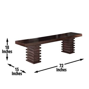 Steve Silver Company Briana Bench, 72" W x 15" D x 18" H, Brown