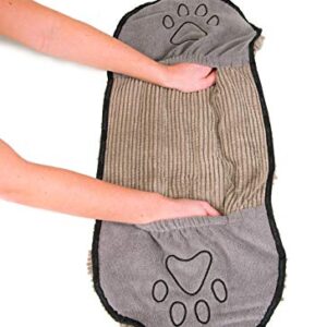 Dog Gone Smart Shammy Dog Towels For Drying Dogs - Heavy Duty Soft Microfiber Bath Towel - Super Absorbent, Quick Drying, & Machine Washable - Must Have Dog & Cat Bathing Supplies | Grey 13x31