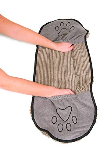 Dog Gone Smart Shammy Dog Towels For Drying Dogs - Heavy Duty Soft Microfiber Bath Towel - Super Absorbent, Quick Drying, & Machine Washable - Must Have Dog & Cat Bathing Supplies | Grey 13x31