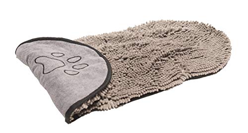 Dog Gone Smart Shammy Dog Towels For Drying Dogs - Heavy Duty Soft Microfiber Bath Towel - Super Absorbent, Quick Drying, & Machine Washable - Must Have Dog & Cat Bathing Supplies | Grey 13x31