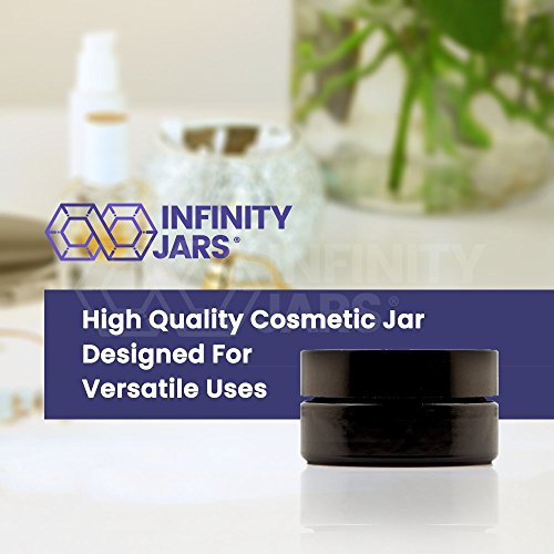 Infinity Jars 50 Ml (1.7 fl oz) Cosmetic Style Black Ultraviolet Glass Screw Top Jar