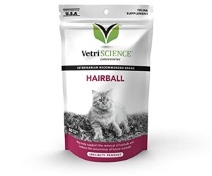 vetriscience laboratories hairball digestive support chicken liver flavored 60 soft chews for cats
