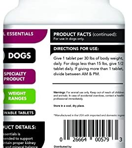 VETRISCIENCE Renal Essentials Kidney Health and Function Support for Dogs, 60 Chewable Tablets - Easy to Give, Supports Kidney and Liver Function in Dogs
