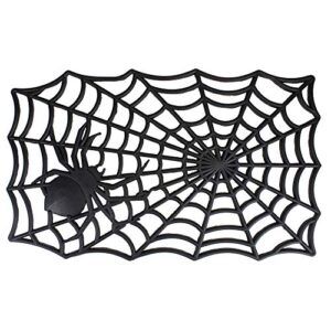 northlight black spider web rectangular halloween doormat 18" x 30"
