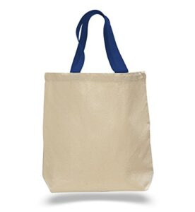 promotional priced canvas tote bag w/color handles art craft blank tote