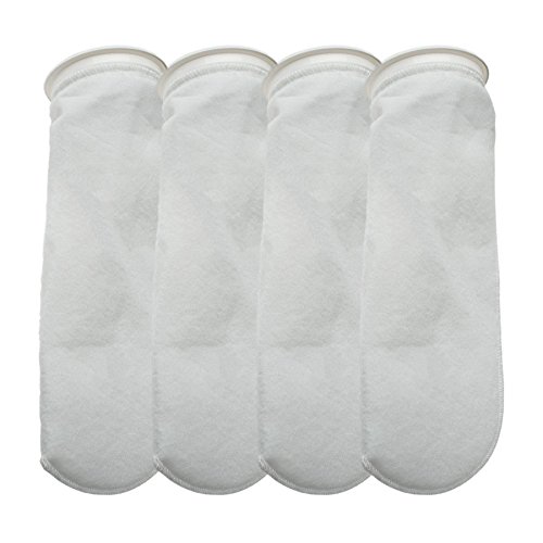 CNZ 200 Micron Felt Filter Sock with Plastic Ring (4" x 13" 4-Pack)