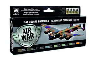 vallejo raf colors bomber & training command 1939-45 model paint kit