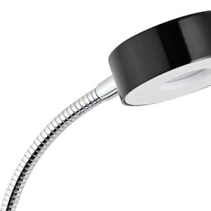 Globe Electric LED for Life Energy Star Clip Lamp, Chrome Gooseneck, Glossy Black Finish, 5W 250 Lumens Integrated LED, 12648