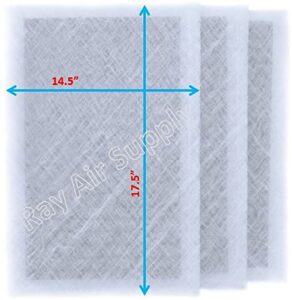 rayair supply 16x20 air ranger replacement filter pads 16x20 (3 pack) white