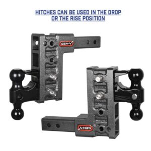 GEN-Y GH-503 MEGA-Duty Adjustable 5" Drop Hitch Only for 2" Receiver - 16,000 LB Towing Capacity - 2,000 LB Tongue Weight