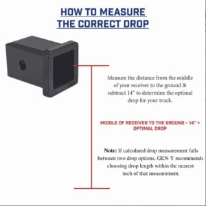 GEN-Y GH-503 MEGA-Duty Adjustable 5" Drop Hitch Only for 2" Receiver - 16,000 LB Towing Capacity - 2,000 LB Tongue Weight