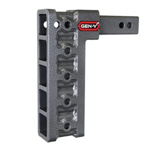 gen-y gh-505 mega-duty adjustable 10" drop hitch only for 2" receiver - 16,000 lb towing capacity - 2,000 lb tongue weight