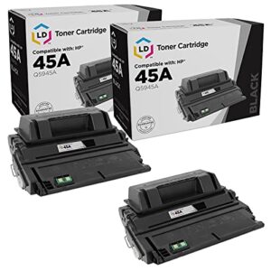 ld products compatible toner cartridge replacement for hp 45a q5945a (black, 2-pack) compatible with hp laserjet 4345, 4345mfp, 4345x mfp, 4345xm mfp, 4345xs mfp, m4345 mfp, m4345x mfp, m4345xm mfp