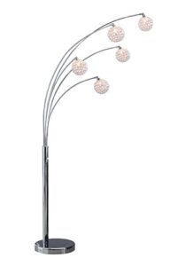 artiva usa a511118fsn manhattan modern crystal floor lamp, 84"h, chrome, white