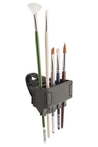 easy to use products brush grip paintbrush holder and drying rack/caddy, painting supplies (black)