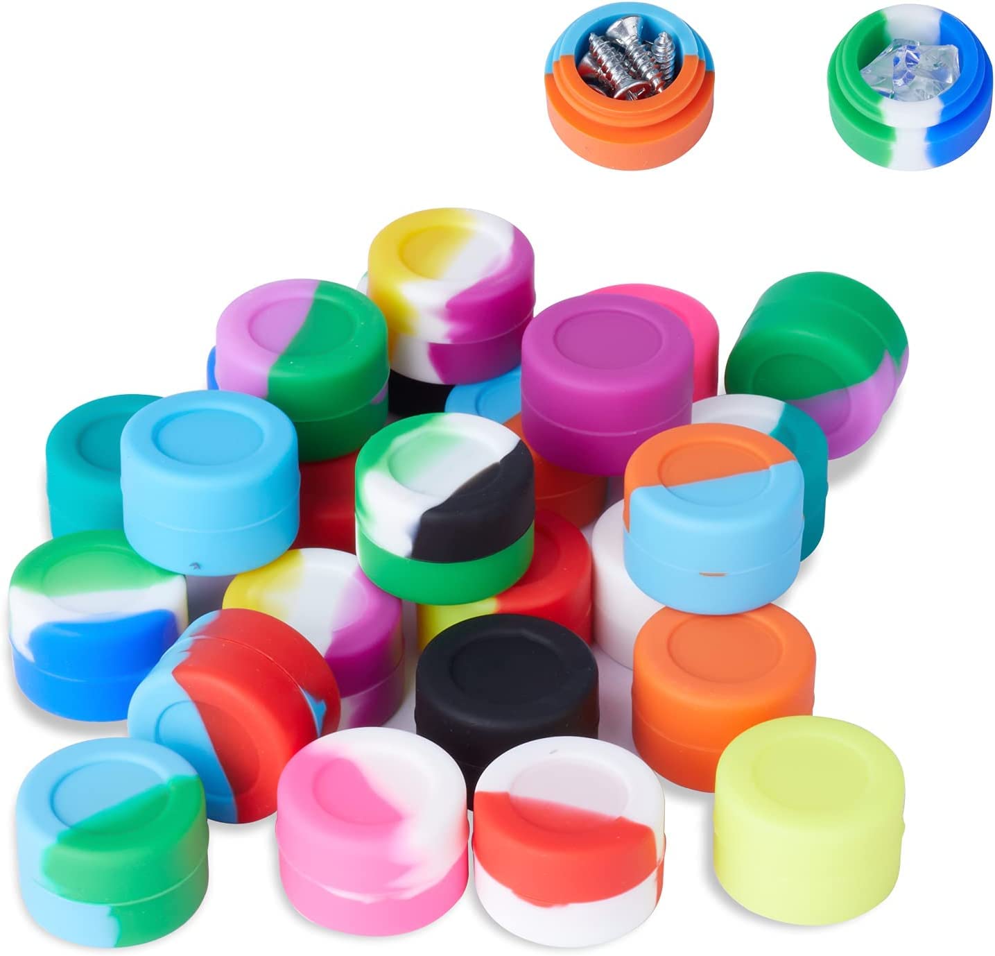 Gentcy Silicone 3ml Lots Silicone Container Box 18 colors 100pcs