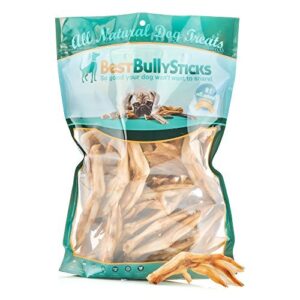 best bully sticks all-natural duck feet dog treats (30 pack) - single-ingredient & fully digestible - supports healthy hips and joints