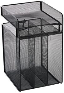 safco products 3241bl onyx mesh vertical hanging desk storage, black