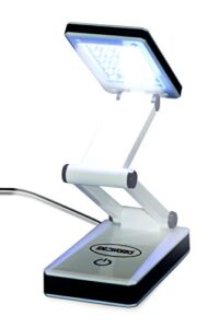 ideaworks led lamp for desk - collapsible, portable from home to office, acrylonitrile butadiene styrene, white